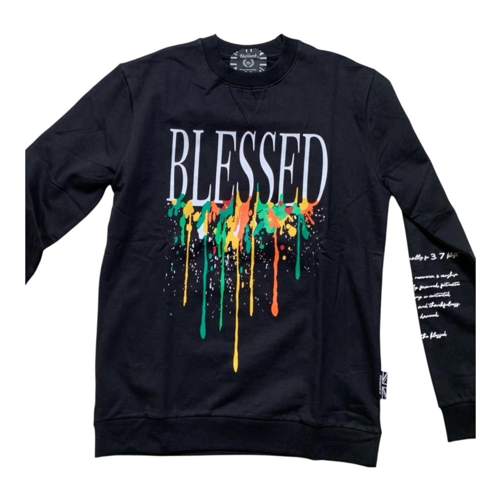 Blessed long sleeve graphic paint tee